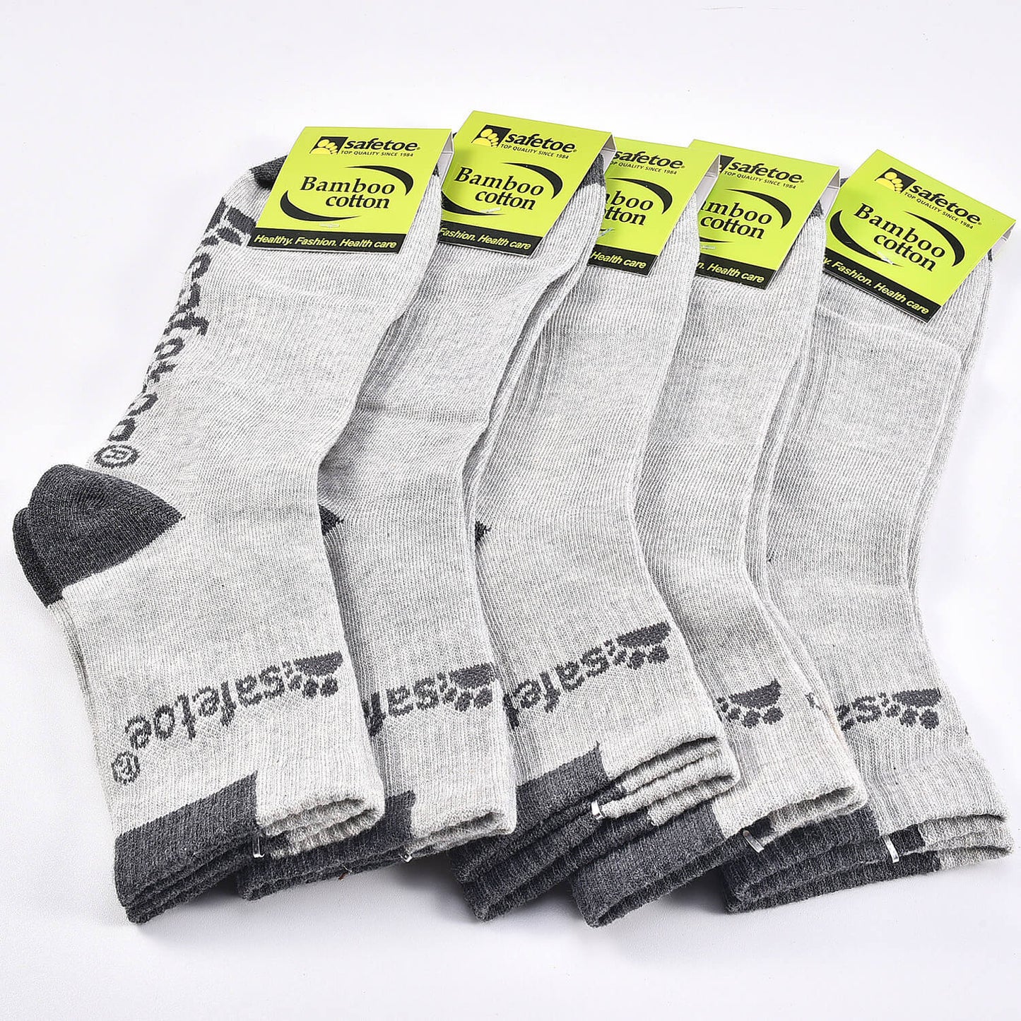 7-Pack Safetoe Moisture Control Cushioned Work Crew Socks