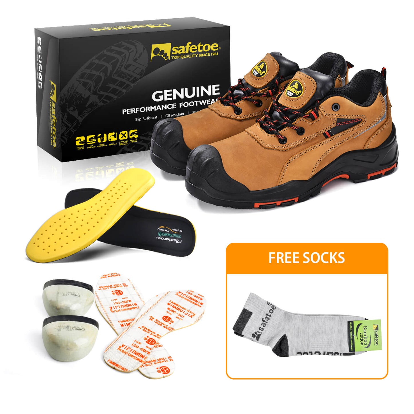 Safetoe Nubuck Leather Safety Shoes With Overcap