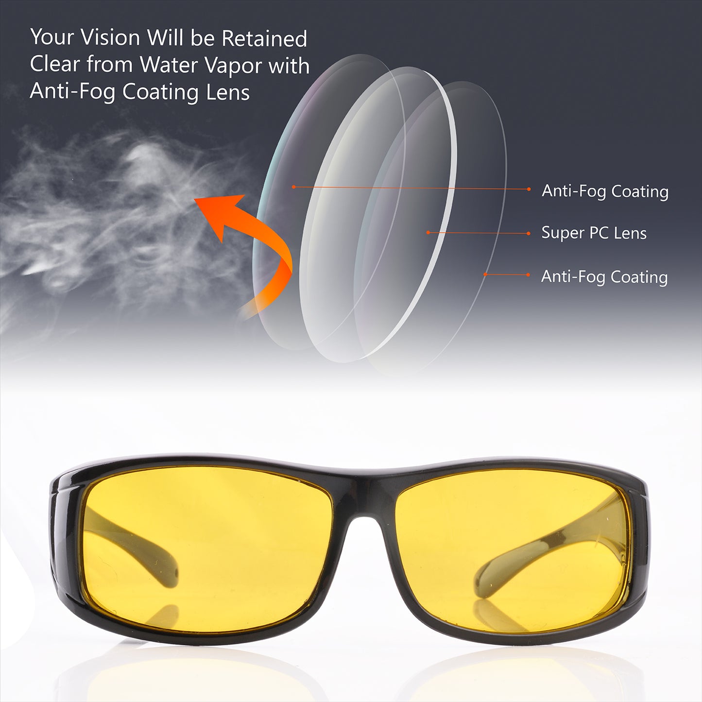 SAFEYEAR Night Vision Glasses for Driving, SG011BK-FM Anti Glare