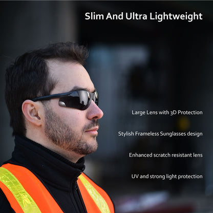 SAFEYEAR Anti Fog Safety Work Glasses【ANSI Z87.1】Anti Scratch Dark Lens UV400 Protection Sunglasses Lightweight