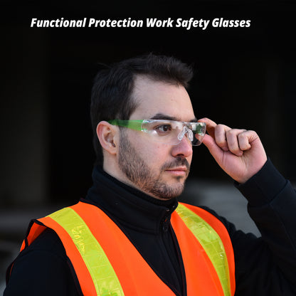 SAFEYEAR Anti Fog Safety Work Glasses Anti Scratch HD Lens UV400 Protection Lightweight【Green】