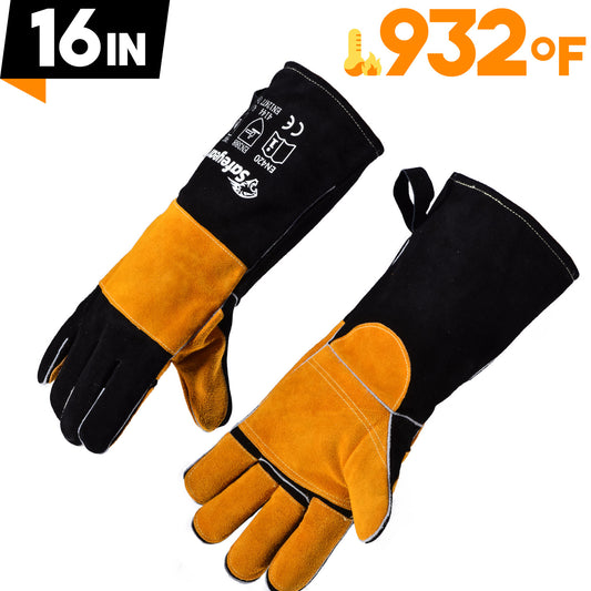 SAFEYEAR Safety Work Gloves Heat Resistant 932°F/500 °C Welding Arm Protection